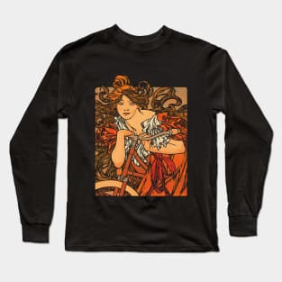 Lady with bike (on black) Long Sleeve T-Shirt